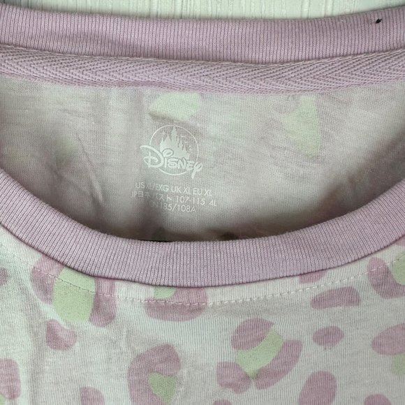 Disney Minnie Mouse Leopard Print Short Sleeve Tee size XL Pink - Picture 2 of 4